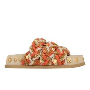 Women's Multicolor Embellished Slide Sandals